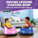 FunPark 6V Electric Bumper Car for Toddlers - Pink and Purple Ride-On