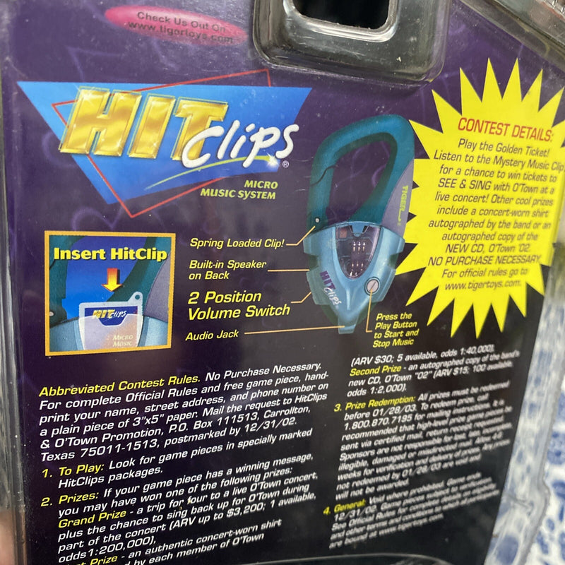Y2K Vintage Pop Boombox Music Player with Carabiner and Tiger Electronics Design