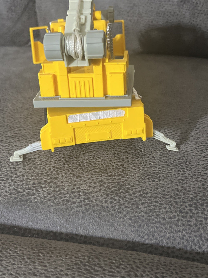 Yellow Die-Cast Micro Construction Crane Truck with Lights and Sounds