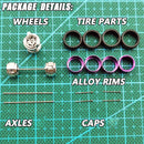 WAVEIST 1/64 Model Car Wheels Featuring Electroplated Yellow Spokes