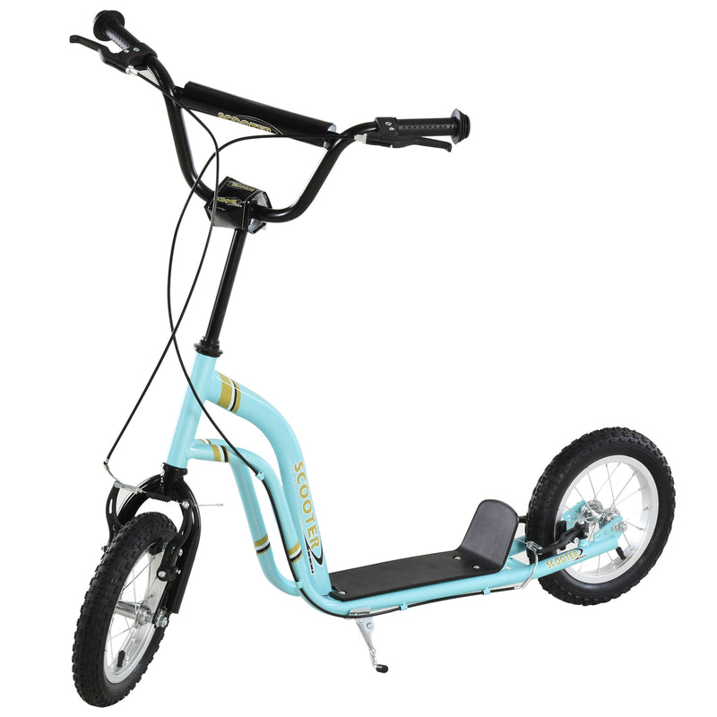 Youth Scooter with 12-Inch Inflatable Front Wheel and Dual Front & Rear Caliper Brakes