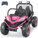 Pink 24V 4WD Electric Ride-On Car for Kids with XL 20" Double Seat