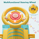 Blue 6V Electric Train for Kids with 16 Curved Tracks and 6 Stable Wheels