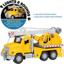 7-Inch Crane Truck Playset Featuring Lights, Sounds, and Articulated Components