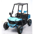 24V 4WD Blue Kids Golf Cart Ride-On with Remote Control, LED Lights, Sounds, and Two Seats
