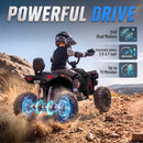 24V Dual Motor Black 4-Wheel ATV for Kids, 2-Seater Ride-On Toy
