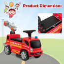 Fire Truck Ride-On Push Car with Music and Bubble Maker for Kids