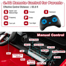 Red 12V Battery Operated 2-Seater Ride-On Car with 3-Point Seat Belts and Doors