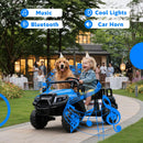 24V Kids Electric Ride-On Car, 4-Seater for Ages 3-8, Blue