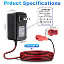 12V Power Adapter for Children's Ride-On Vehicles with Square Connector | Compatible with Kid TRAX GMC