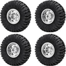 MORLORDY 1.3" Silver Beadlock Wheel and Tire Kit for SCX24 Ascent-18 TRX4M