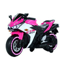 Pink Electric Ride-On Motorcycle for Girls with Training Wheels - Suitable for Ages 3 and Up