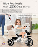 KRIDDO TC011 Convertible Toddler Tricycle with Push Handle for Ages 18 Months to 5 Years