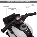 White 3-Wheel Kids Electric Motorcycle with Horn and Traction Tires