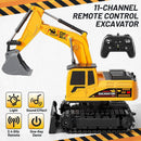 RC Excavator Toy for Boys Ages 6-12, 11CH 2.4GHz Sand Digger