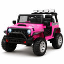 Electric 4WD Kids Ride-On Car with Bluetooth, Remote Control, LED Lights, Suspension, and 3 Speed Options for Two Passengers