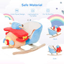 Children's Wooden Rocking Horse Plane Chair with Lullaby and Safety Belt
