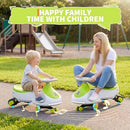 12V Rechargeable Wiggle Car with Pedal and Swing for Kids - Grey