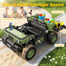 TOKTOO 24V Green Ride-On Dump Truck Toy Car for Kids Aged 3-8 Years - 2 Seater