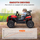 24V Dual Motor Red Ride-On Car for Kids with Remote Control and Spring Suspension