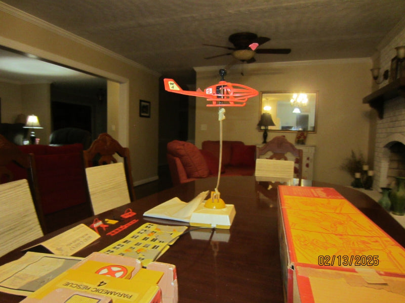 Vintage Mattel VertiBird Working Paramedic Rescue Helicopter Toy