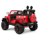 Red 12V Battery-Powered Kids Ride-On Truck with MP3, LED Lights, Remote Control, and Cover