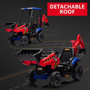 12V Kids Excavator Ride-On Toy with Front Loader and Digger Features