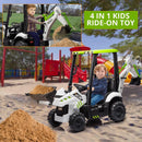 4 IN 1 Electric Green Bulldozer Excavator with Remote Control for Kids