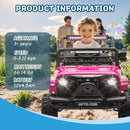 12V Pink Electric Jeep Toy for Kids with Remote, MP3, and LED Lights