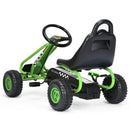 Green 4-Wheel Kids Pedal Go Kart with Adjustable Seat and Handbrake