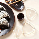 Set of 3 Clear Large Onigiri Molds and Triangle Rice Press for Sushi and Musubi