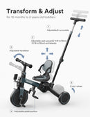 besrey KSE06 4-in-1 Tricycle for Toddlers Aged 1-3 with Push Handle, Backrest, and Safety Belt