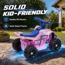 Blue 6V Battery-Powered Kids ATV with Handlebar Control