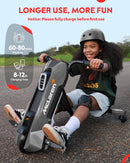 24V Kids Electric Go Kart, 360° Spin Drift Racer, Black