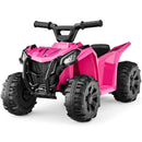 6V Hot Pink Kids ATV Quad 4-Wheeler Toy Car with Treaded Tires and Push-Button Feature