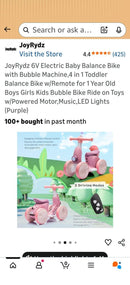 Electric Balance Bike for Kids with Bubble Blowing Fun