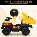 12V Electric Ride-On Dump Truck for Kids with Remote Control and Working Bucket