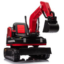 Dual Function 12V 360° Red Kids Ride-On Excavator with Remote Control