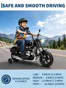 24V Children’s Electric Motorcycle with Training Wheels and Speed Regulation, Supports Up to 143lbs