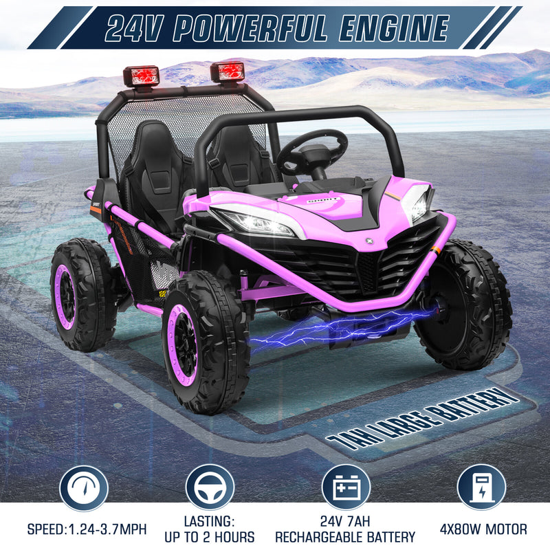 24V Electric Kids Ride-On UTV Truck with 2 Seats, 4WD and Remote Control, 4x80W Motors