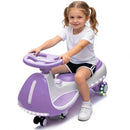 12V Purple Electric Wiggle Car for Kids with Bluetooth Music and 5MPH Speed