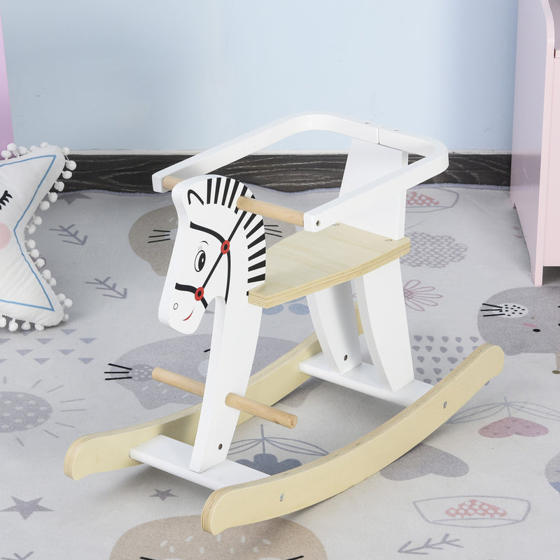 Classic Wooden Rocking Horse Ride-On Toy for Toddlers Ages 1-3 Years