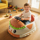 12V Children’s Hamburger Ride-On Car with Remote Control, 360° Spins, Bluetooth, and LED Lights