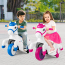 12V Ride-On Unicorn Toy for Kids with Training Wheels, Music, and One-Button Start