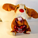Interactive Musical Flapping-Ear Brown Puppy Toy "Shout" for Valentine's Day