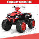 12V Electric Ride-On ATV for Kids with LED Lights and Music - Red