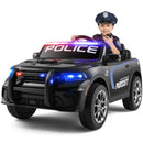 12V Electric Police Car for Kids with Dual Speed, LED Lights, Remote Control, Music, and Horn