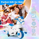 OLAKIDS 2-in-1 Battery-Powered Motorcycle and Unicorn Ride-On
