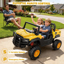 ANPABO Caterpillar 24V Electric Ride-On Toy with Dump Bed and Shovel for Two