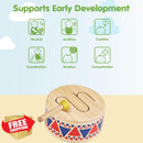 PlanToys Classic Wooden Drum Instrument